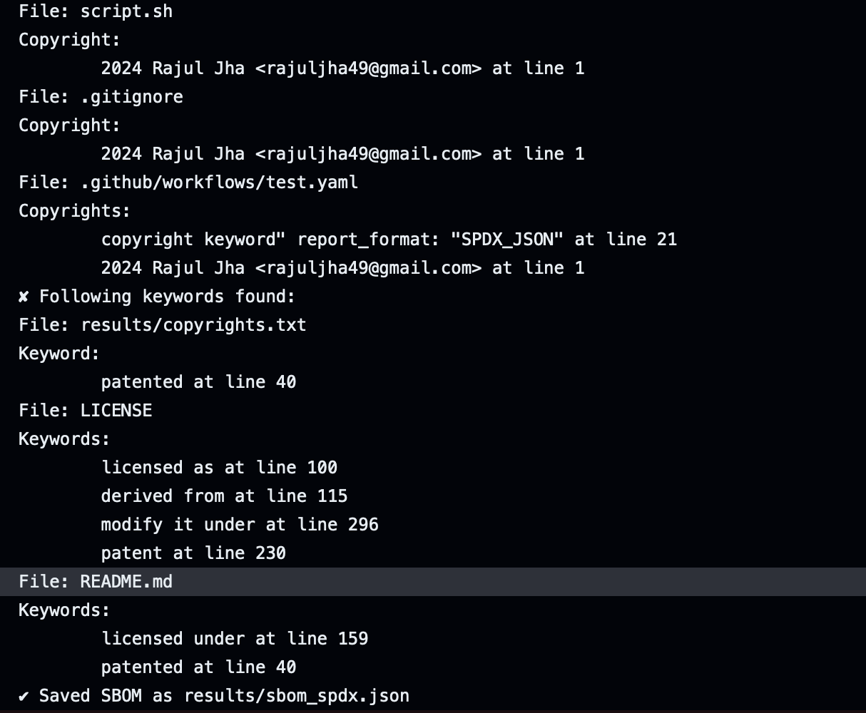 Line number output