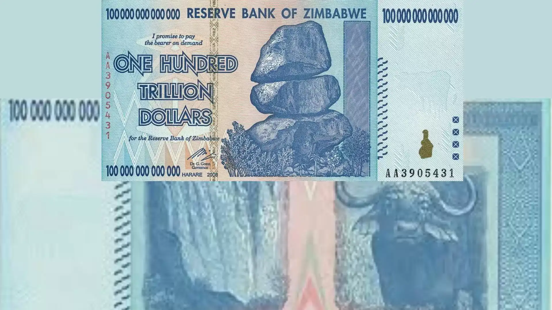 Zimbabwe&rsquo;s 100 trillion dollar note (2009) — a physical artifact of a broken contract
